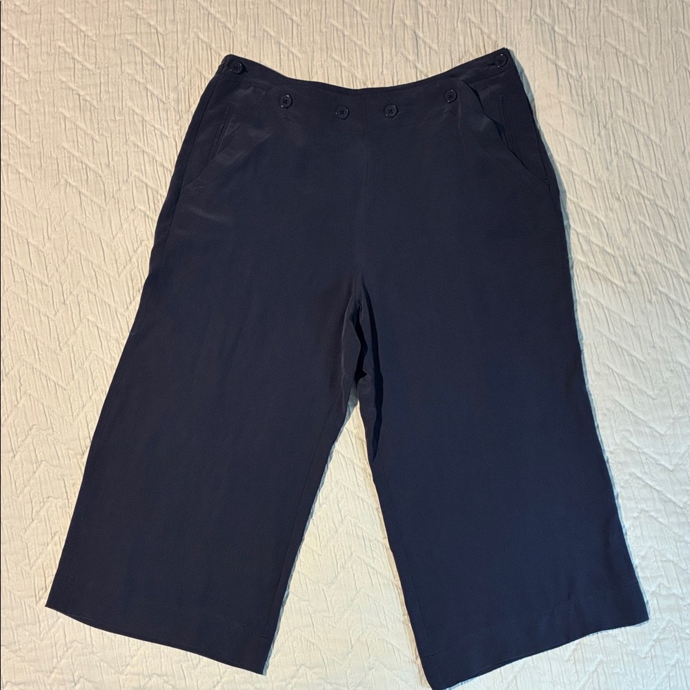 Women's Joie Navy Silk Cropped Pants Size 6